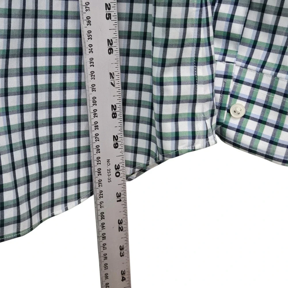 Banana Republic Button Down Shirt Mens‎ Large Green Gingham Tailored Slim Fit